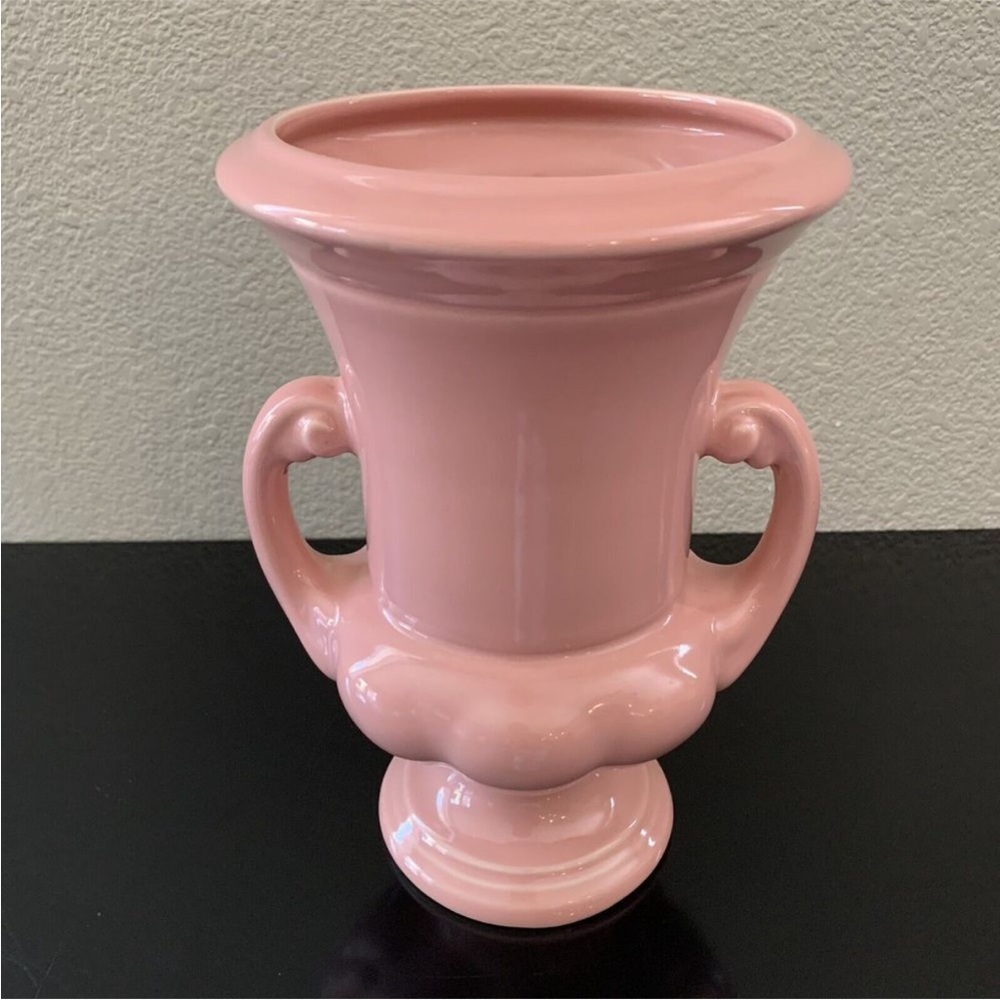 🌷 Pink Abingdon Pottery Vase Handcrafted Ceramic Vintage Art Deco Double Handles